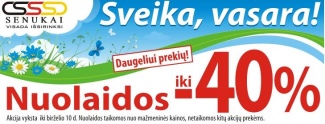 "Senukuose" iki 40 % nuolaida daugeliui prekių!