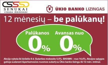 Ūkio banko lizingas: 12 mėnesių - be palūkanų!