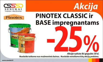 25% nuolaida PINOTEX CLASSIC ir BASE impregnantams!